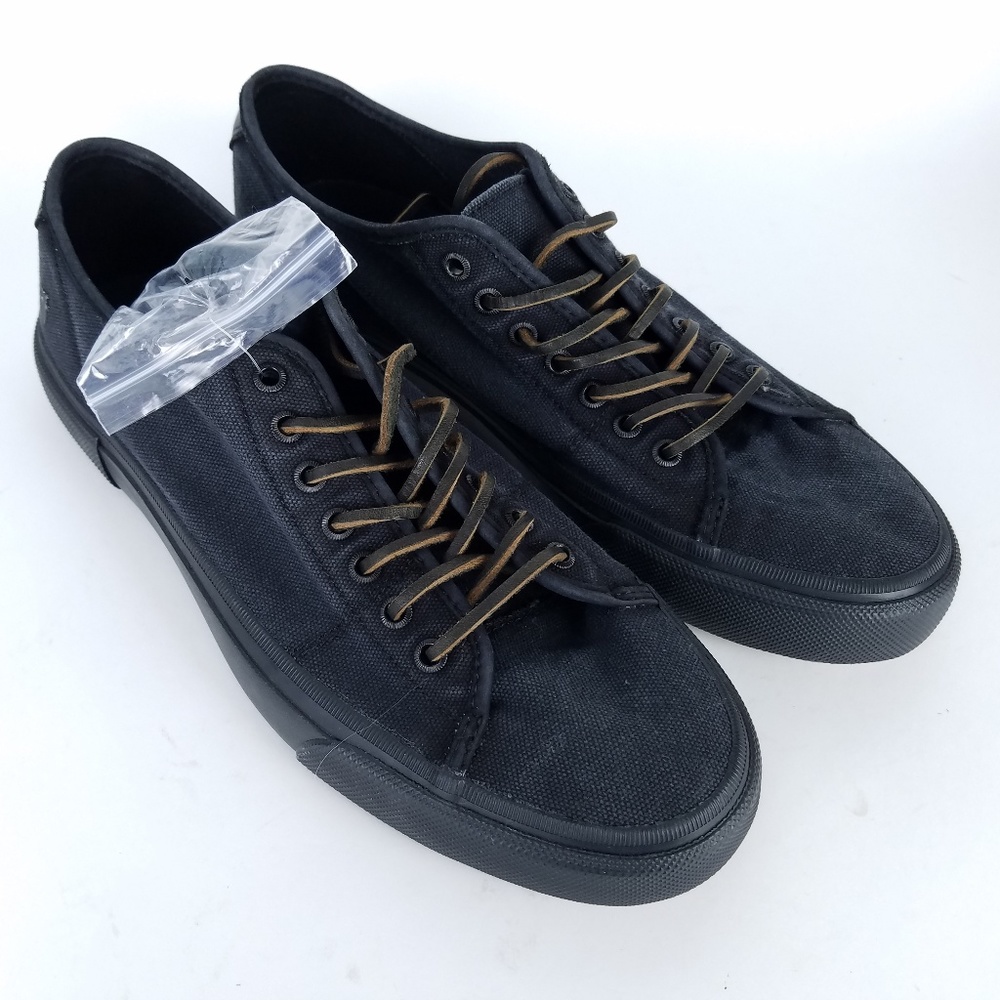 Frye Ludlow Sneaker Black Canvas Low Top Leather